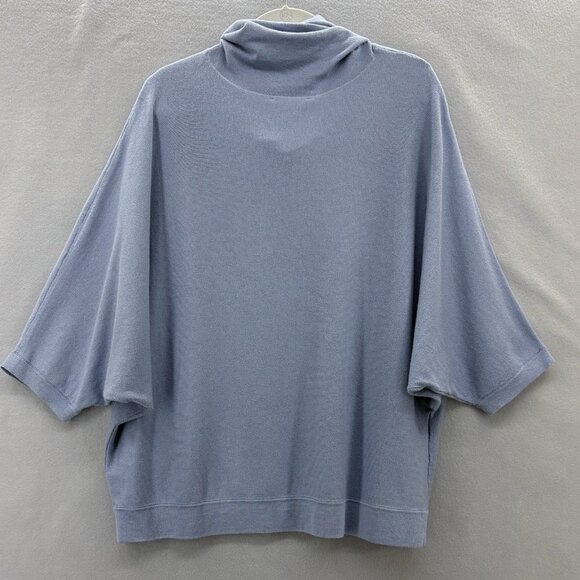 Pure‎ Jill J Jill Blue Organic Cotton Cashmere Cowl Neck Dolman Sleeve Large - Picture 5 of 10